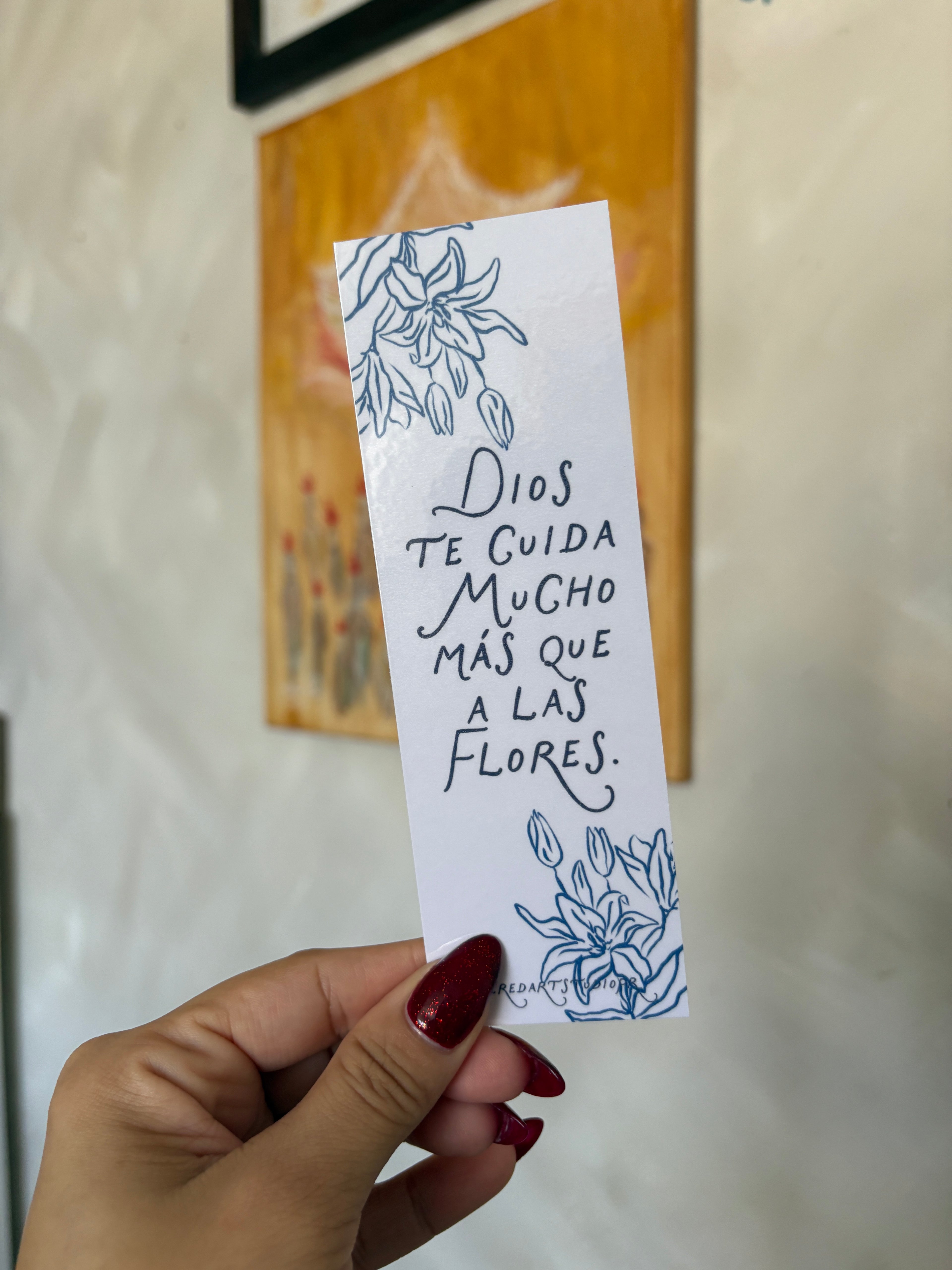 Dios te cuida mucho más que a las flores marca páginas